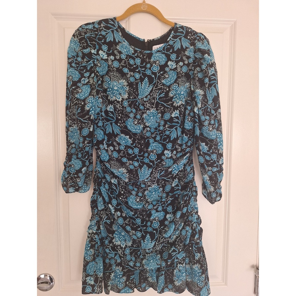 Tanya Taylor Womens‎ Floral Print  Silk  Dress Blue Size S